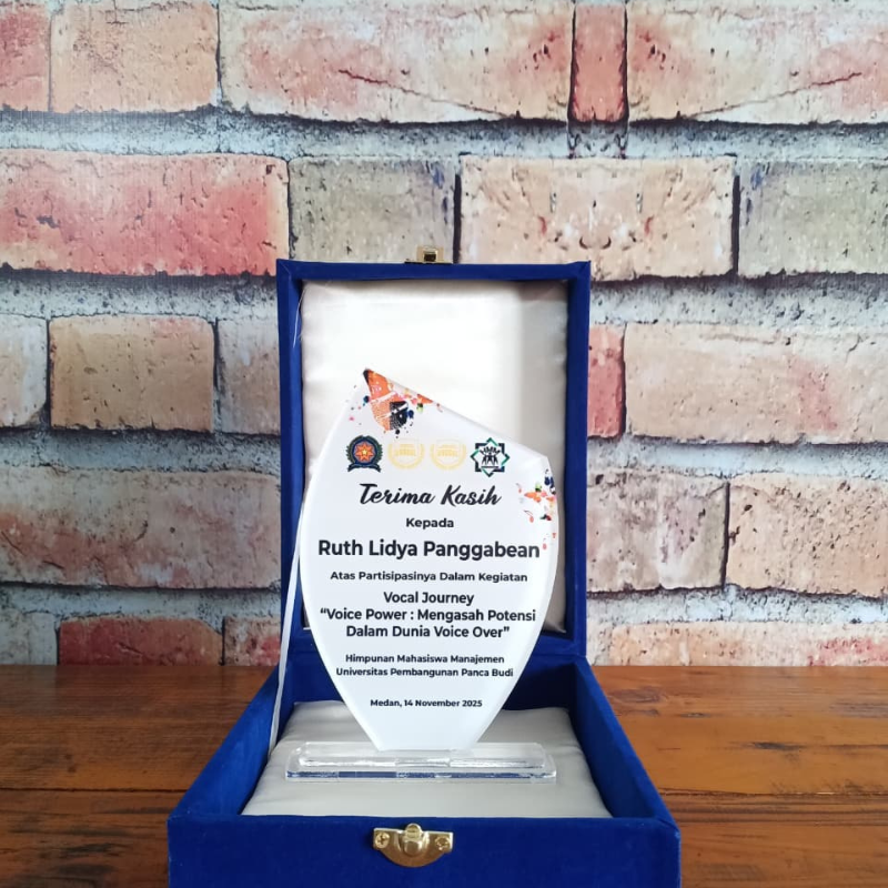 Acrylic Plaque Thank You Vocal Journey Panca Budi Development University